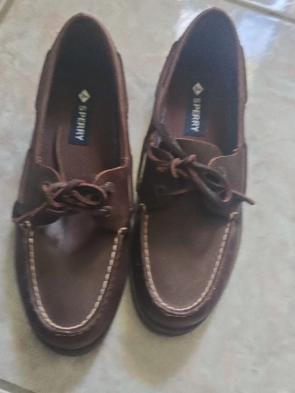 Sperry Brown Leather Moc Toe Boat Shoes